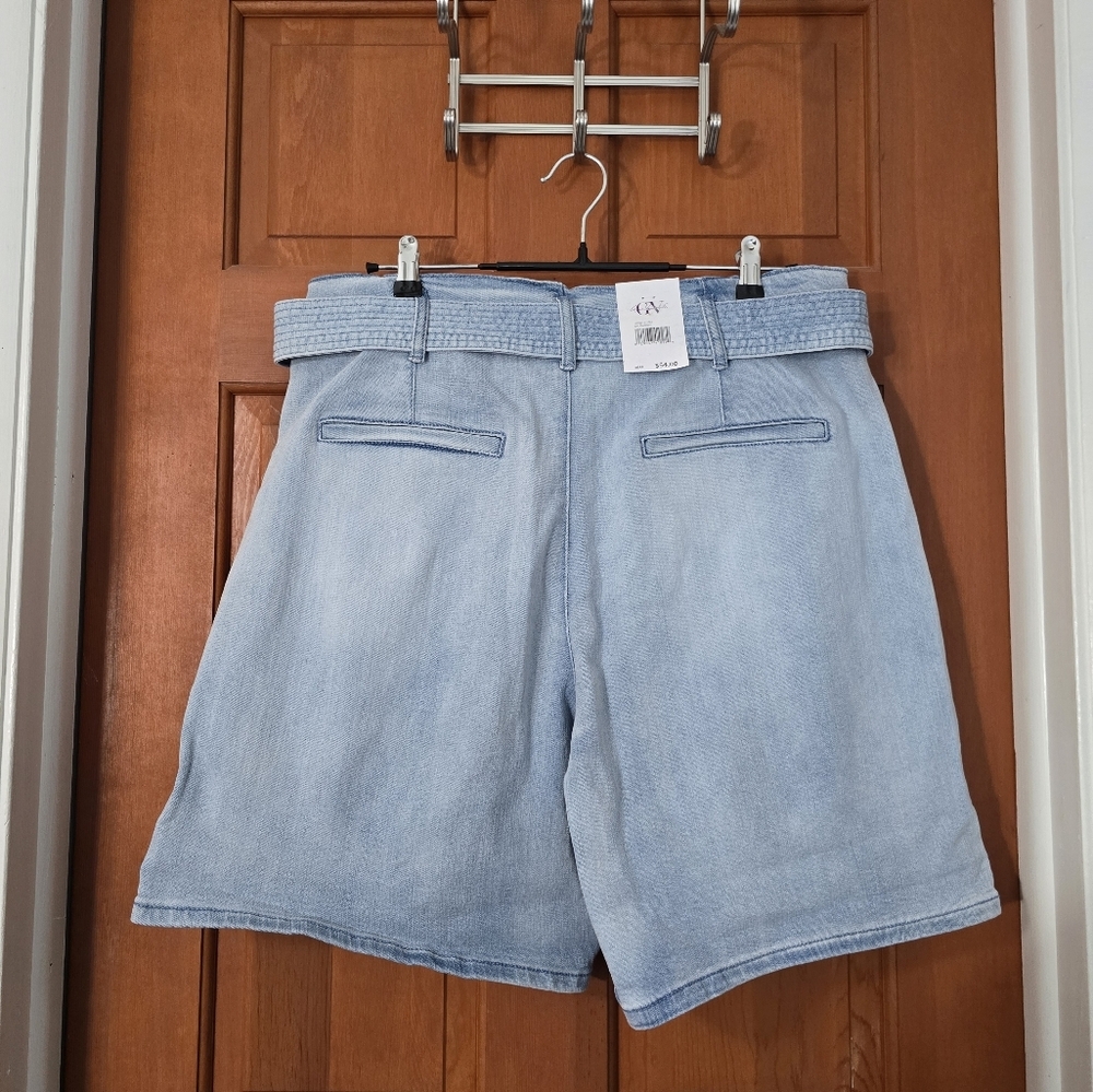 Gloria Vanderbilt Be Glorious Belted Denim Shorts NWT Sz 18 - Picture 4 of 4